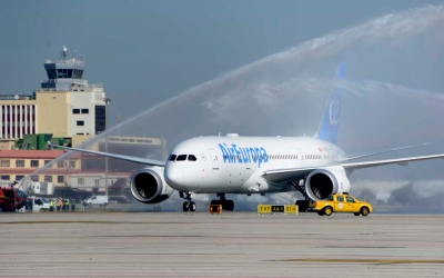 Llegada del primer Dreamliner a Madrid, Barajas.