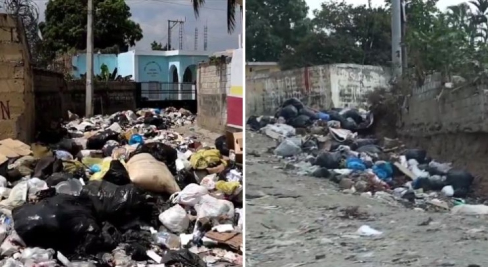 La principal zona de playa de Santo Domingo invadida por la basura