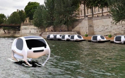 Así es el vehículo eléctrico volador que ya circula sobre el río Sena