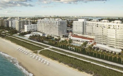 El nuevo Four Seasons Hotel at The Surf Club se sitúa sobre 275 metros de playas inmaculadas del Atlántico en el pueblito de Surfside, en North Beach, Miami.
