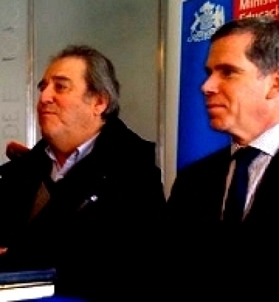 Sergio Campos y Ministro de Educación Felipe Bulnes