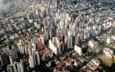 Vista aérea de la ciudad de Curitiba.