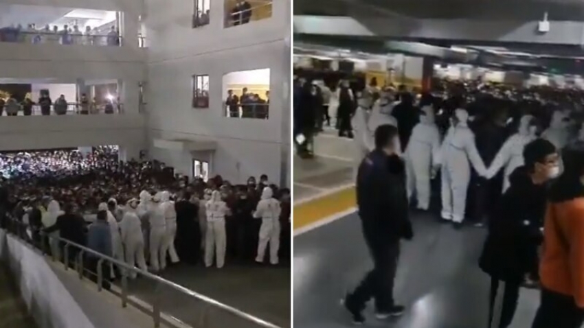 P&aacute;nico en Aeropuerto de Shangh&aacute;i por Covid-19, encierran a 17.000 personas en estacionamiento