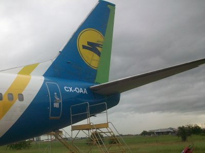 El primer avión de ALAS URUGUAY  en Porto Alegre