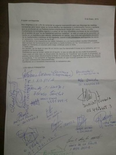 Vecinos de La Pedrera presentaron una denuncia colectiva ante la polic&iacute;a