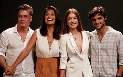 Fabio Assun&ccedil;&atilde;o, Juliana Paes, Marina Ruy Barbosa y Felipe Simas.