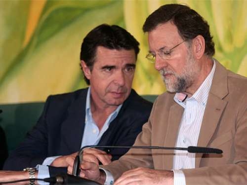 José Manuel Soria junto al presidente Rajoy.