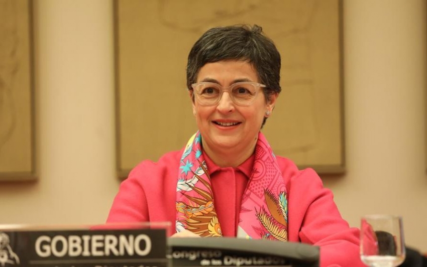 La ministra Arancha González Laya, durante su intervención en la Comisión de Exteriores del Congreso.
