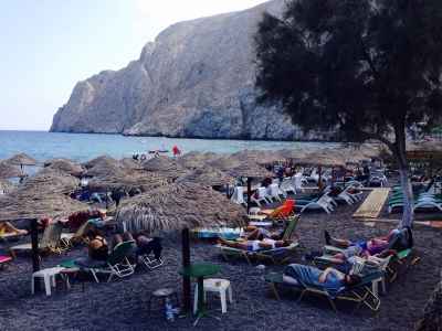 Kamari, una de las más lindas playas de Santorini