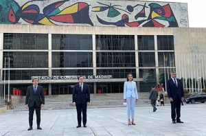 Jos&eacute; Luis Mart&iacute;nez-Almeida, Jos&eacute; Manuel Albares, Reyes Maroto y Zurab Pololikashvili.
