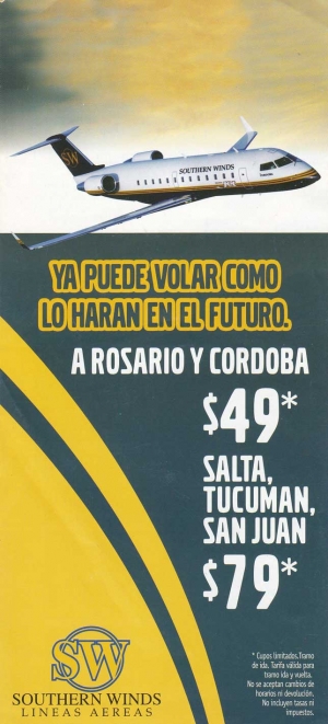 Folleto promocional de Southern Winds (imagen: colecci&oacute;n Pablo Luciano Potenze).