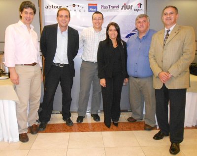 Marcelo Bergalo, Lares; Alvaro Hernandez, Siur; Guillermo Varela, Copa Airlines; Leticia Lucchese, Abtour, Gabriel Bonavita, Planet; Julio Perez, PlusTravel.