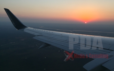 La primera puesta de sol volando ALAS Uruguay