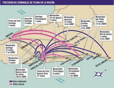 Estimado lector: Cada vez que alguien pretenda embaucarlo dicéndole que la conectividad aérea de Uruguay se ha recuperado, mire esta imagen...