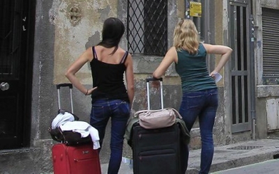 Turistas en el centro de Barcelona.