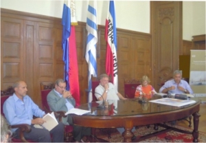 El Intendente de Colonia Walter Zimmer, junto al Ministro deCultura Ricardo Erlich