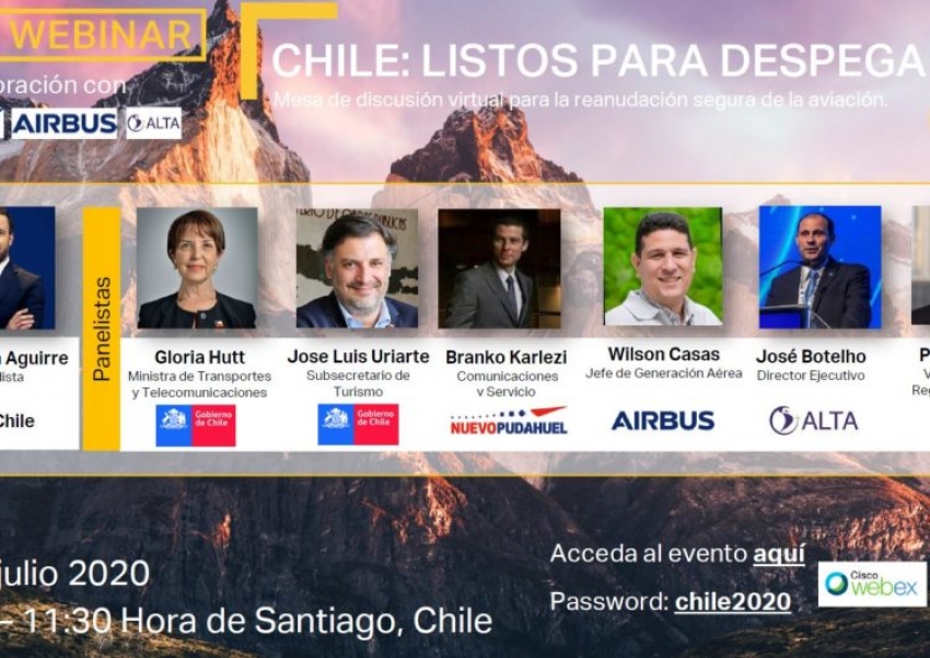 Chile: Gobierno e industria conversar&aacute;n sobre protocolos de bioseguridad para reinicio seguro de la aviaci&oacute;n