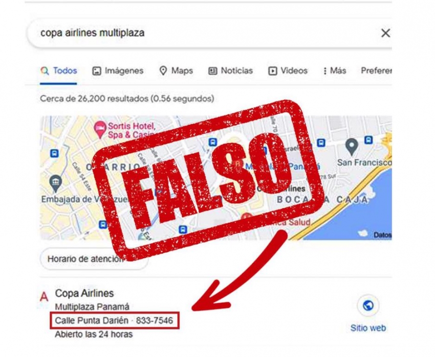 Copa Airlines alerta ante informaci&oacute;n falsa que aparece en buscadores