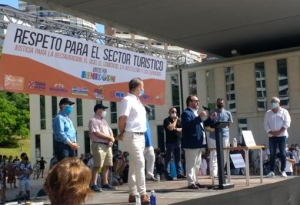 Imagen tomada durante la manifestaci&oacute;n de este domingo en Benidorm.