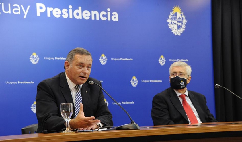 Secretario de Presidencia, &Aacute;lvaro Delgado, y Ministro de Turismo, Tabar&eacute; Viera.