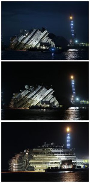 Concluye la operaci&oacute;n de rotaci&oacute;n del 'Costa Concordia'