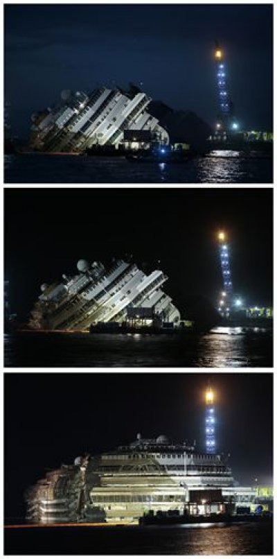 Concluye la operaci&oacute;n de rotaci&oacute;n del 'Costa Concordia'