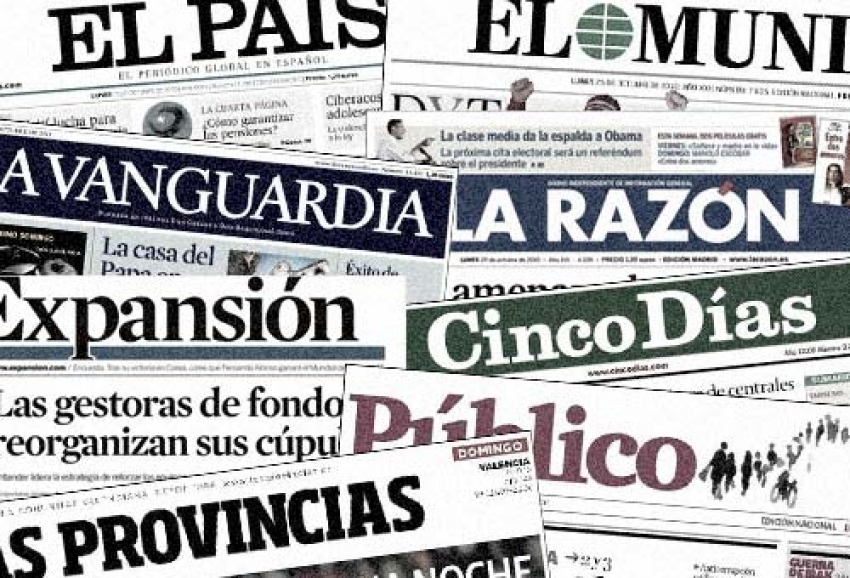 Arden los medios de comunicación en España