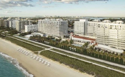 El nuevo Four Seasons Hotel at The Surf Club se sit&uacute;a sobre 275 metros de playas inmaculadas del Atl&aacute;ntico en el pueblito de Surfside, en North Beach, Miami.