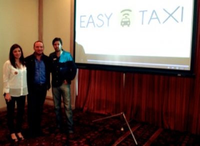 Francine Veloni, Marketing regional de Easy Taxi; Lic. Alejandro Spera ; John Tarin, Country Manager para el Uruguay