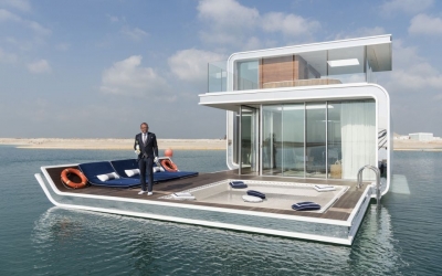The Floating Seahorse, situada a tres kil&oacute;metros de la costa de Dub&aacute;i, es una casa vacacional con habitaci&oacute;n y ba&ntilde;o bajo el mar.