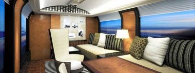 Aspecto que tendr&aacute; el ba&ntilde;o de una suite del futuro tren de lujo japon&eacute;s West Japan Railway Co.