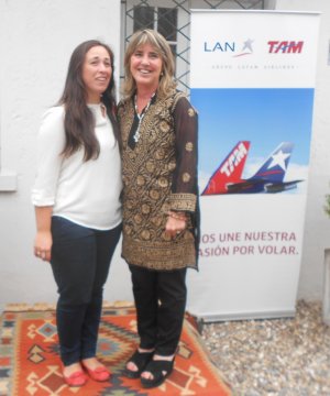 Lucía Fernandez, Jefe de ventas de Latam Uruguay; Inés García Juambeltz, Directora Viajes Halcón