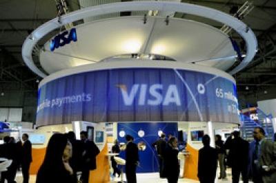 El stand de Visa en el Congreso Mundial de M&oacute;viles.