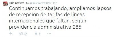 Venezuela: extienden plazo a aerol&iacute;neas para presentar nuevas tarifas