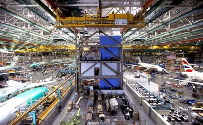 L&iacute;nea de producci&oacute;n en una de las f&aacute;bricas de Boeing en Seattle.