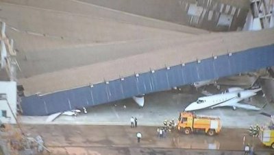 Lluvias provocan derrumbe de hangar en aeropuerto Congonhas de Sao Paulo