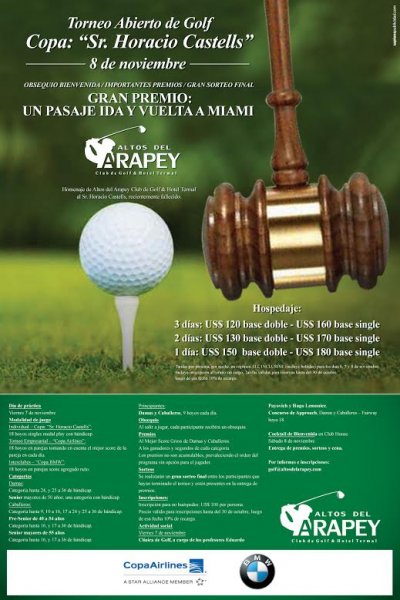 Torneo abierto de golf en Altos del Arapey