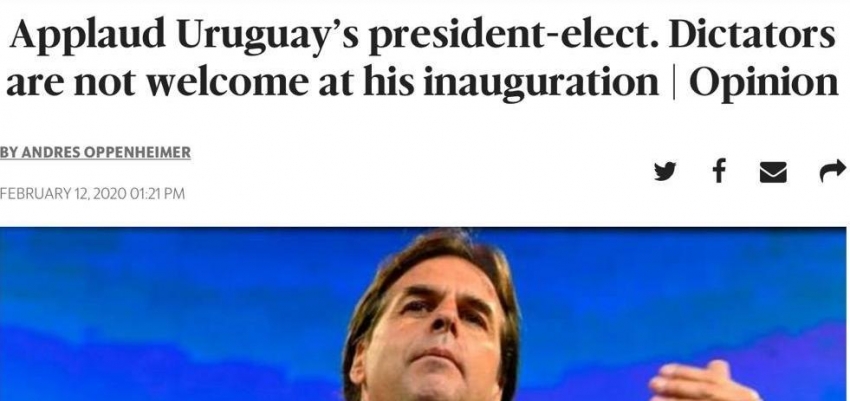 Miami Herald: &quot;Aplauda al presidente electo de Uruguay. Los dictadores no son bienvenidos en su asunción&quot;