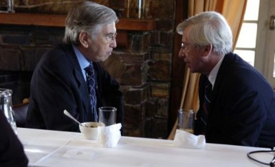 Porteiro (izq), nuevo presidente del BROU, junto al vicepresidente Astori. Foto: Archivo El País