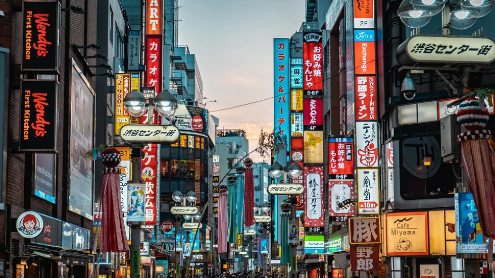 Calle abarrotada en Shibuya, Tokio. 