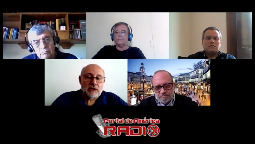 Juan Mart&iacute;nez y el panel de PDA Radio, despu&eacute;s del anuncio del Pasaporte Sanitario. Manjar en dos pan...eehh partes