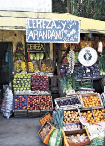 Frutas y verduras frescas de la zona, siempre a mano para locales y visitantes.