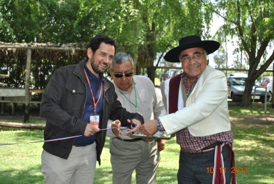 Director Sernatur Región Metropolitana, Carlos Parra, propietario de &quot;El Rancho&quot; y Pedro Chavez, director del programa &quot;Flavors of Chile&quot;.