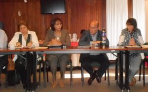 Adriana Careaga, Prosecretaria; Mary Bo&ntilde;e, Presidenta; Daniel Martinez, candidato; Teresa Russi, Secretaria.