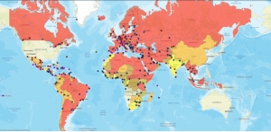 "Mapa de viaje" publicado por EE.UU.